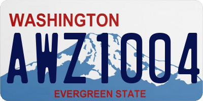 WA license plate AWZ1004