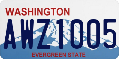 WA license plate AWZ1005