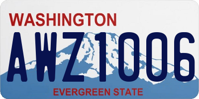 WA license plate AWZ1006
