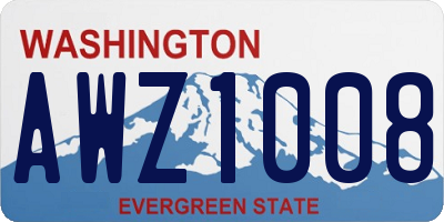 WA license plate AWZ1008