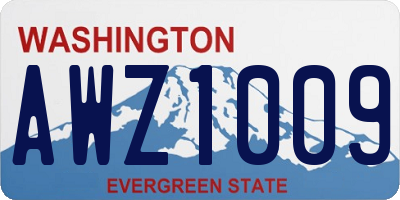 WA license plate AWZ1009