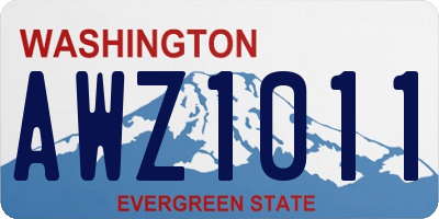 WA license plate AWZ1011