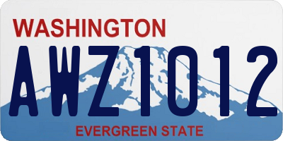 WA license plate AWZ1012