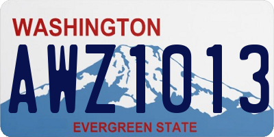 WA license plate AWZ1013
