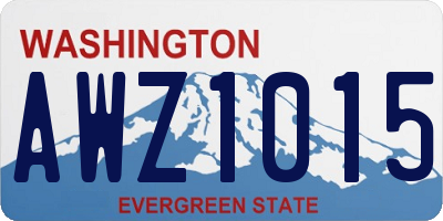 WA license plate AWZ1015