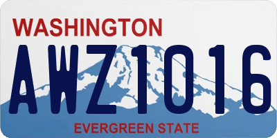 WA license plate AWZ1016