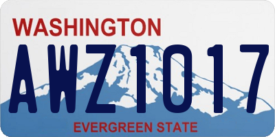 WA license plate AWZ1017