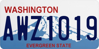 WA license plate AWZ1019