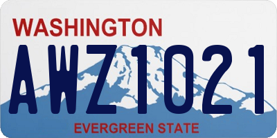 WA license plate AWZ1021