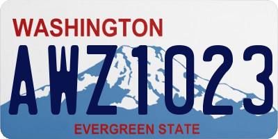 WA license plate AWZ1023