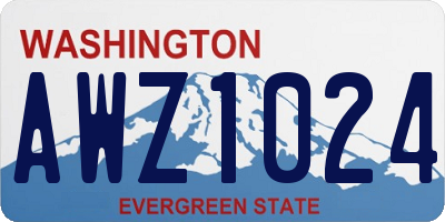 WA license plate AWZ1024