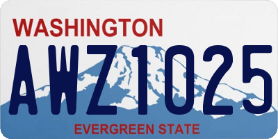 WA license plate AWZ1025