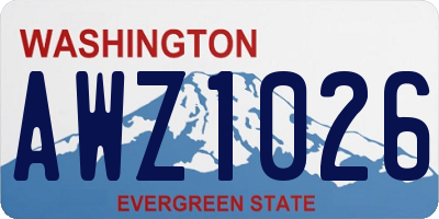WA license plate AWZ1026