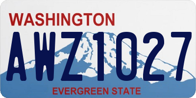 WA license plate AWZ1027