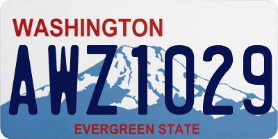 WA license plate AWZ1029