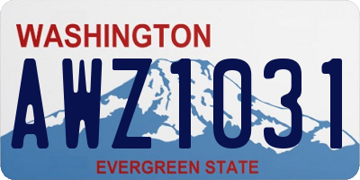 WA license plate AWZ1031