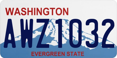 WA license plate AWZ1032