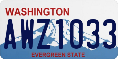 WA license plate AWZ1033