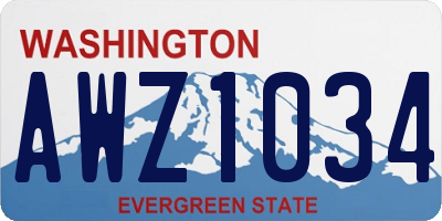 WA license plate AWZ1034