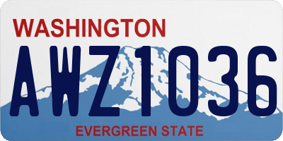 WA license plate AWZ1036