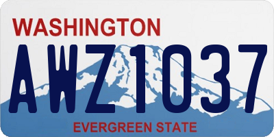 WA license plate AWZ1037