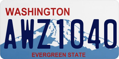 WA license plate AWZ1040
