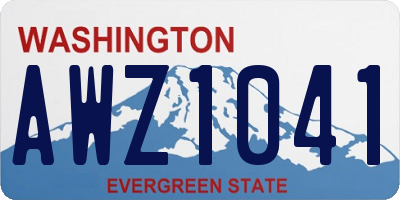 WA license plate AWZ1041