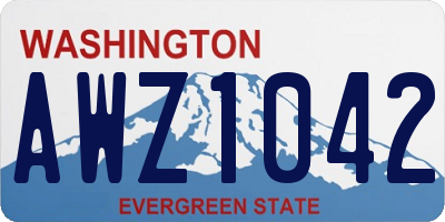 WA license plate AWZ1042