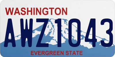 WA license plate AWZ1043