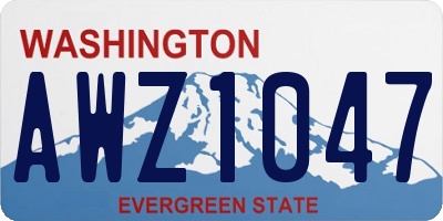 WA license plate AWZ1047