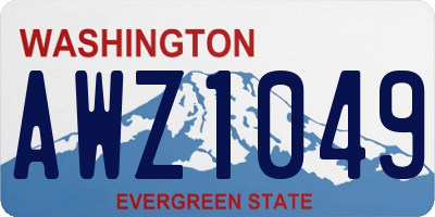 WA license plate AWZ1049