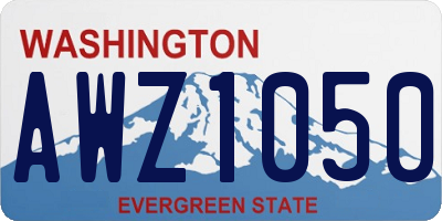 WA license plate AWZ1050