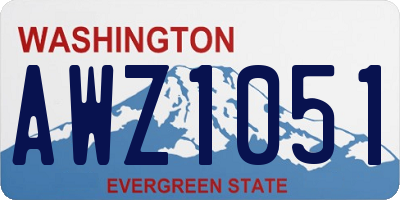 WA license plate AWZ1051