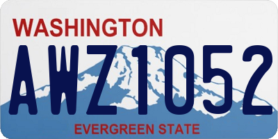 WA license plate AWZ1052