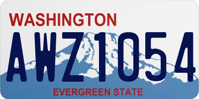 WA license plate AWZ1054