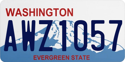 WA license plate AWZ1057