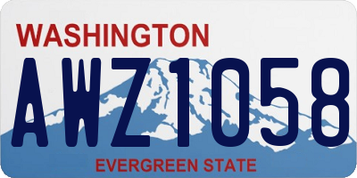 WA license plate AWZ1058