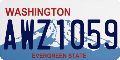 WA license plate AWZ1059