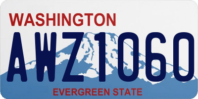 WA license plate AWZ1060