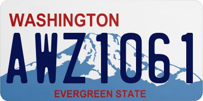 WA license plate AWZ1061