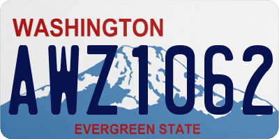 WA license plate AWZ1062