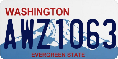 WA license plate AWZ1063