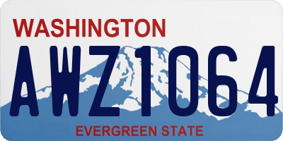 WA license plate AWZ1064