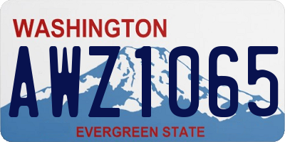 WA license plate AWZ1065