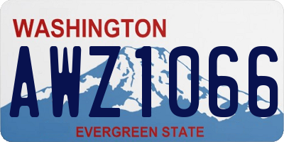 WA license plate AWZ1066
