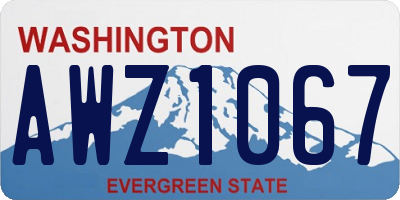WA license plate AWZ1067