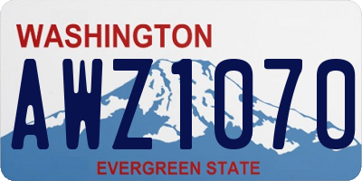 WA license plate AWZ1070