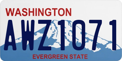 WA license plate AWZ1071