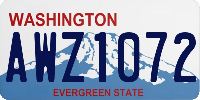 WA license plate AWZ1072