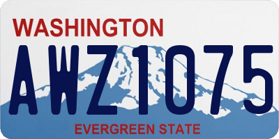 WA license plate AWZ1075
